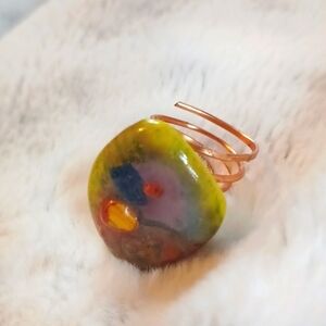 Handmade Dichroic Glass Ring
